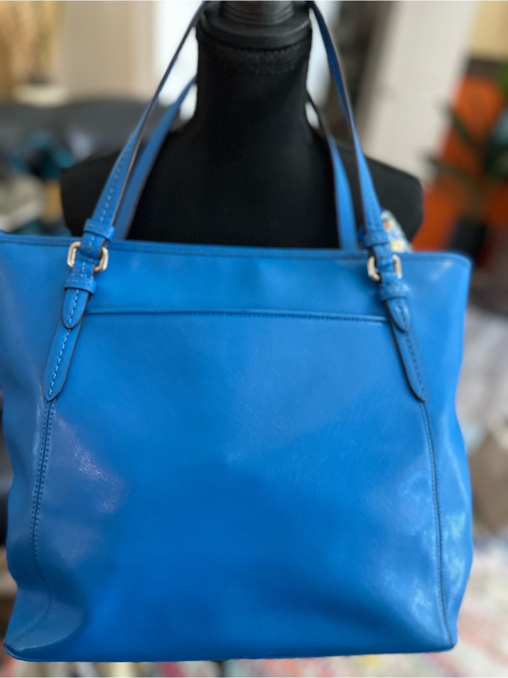 Coach Saffiano Peyton Royal Blue Leather Tote - Picture 6 of 11